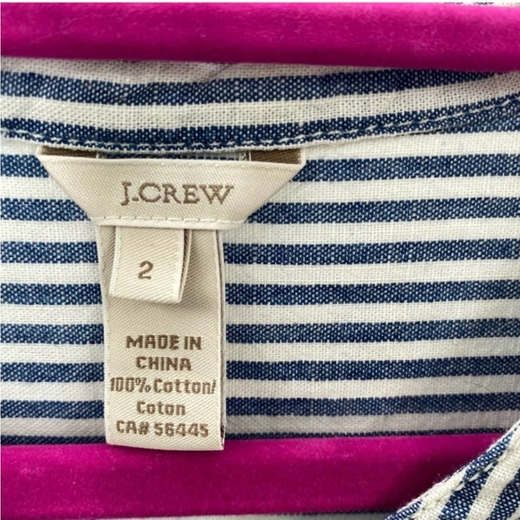 NWT J. Crew Blue and White Striped Long Sleeve Top - Picture 3 of 5